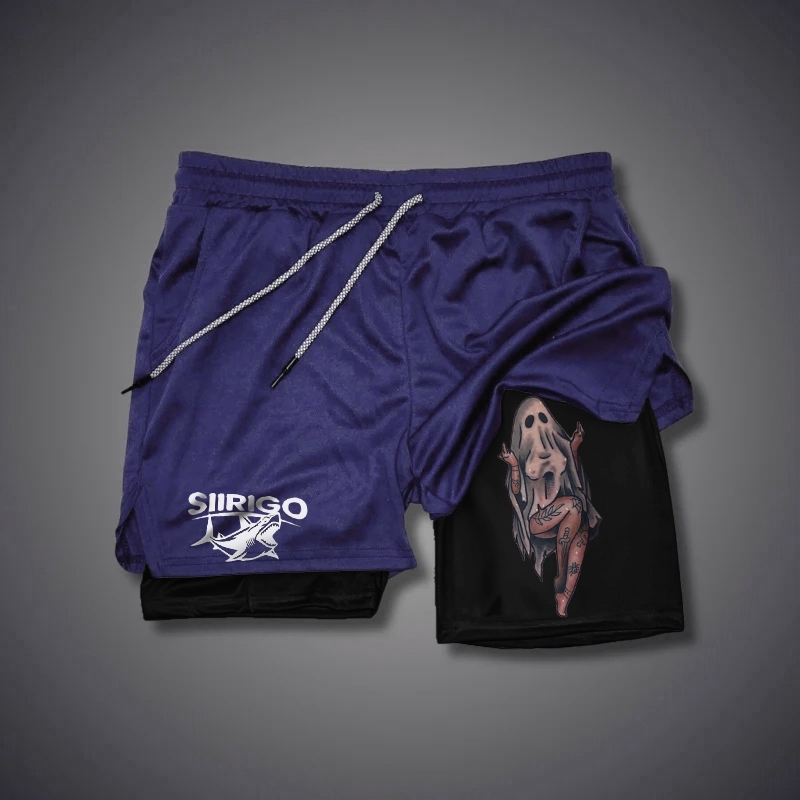 Naughty Sexy Naked Lady Ghost Print GYM PERFORMANCE SHORTS