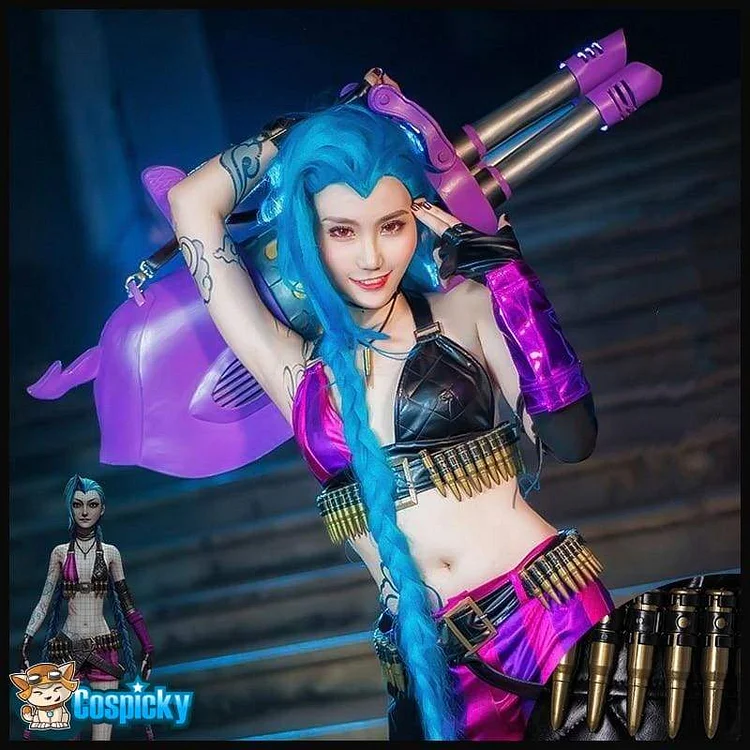 [ Reservation] Anime Game LOL Jinx Cosplay Costume SP16007
