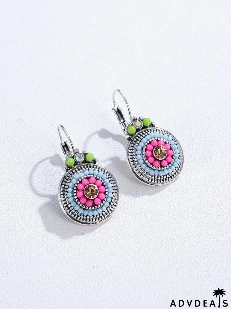 Bead Round Design Earrings