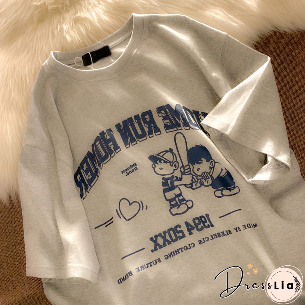 Unisex Vintage Loose Short Sleeve T-Shirt