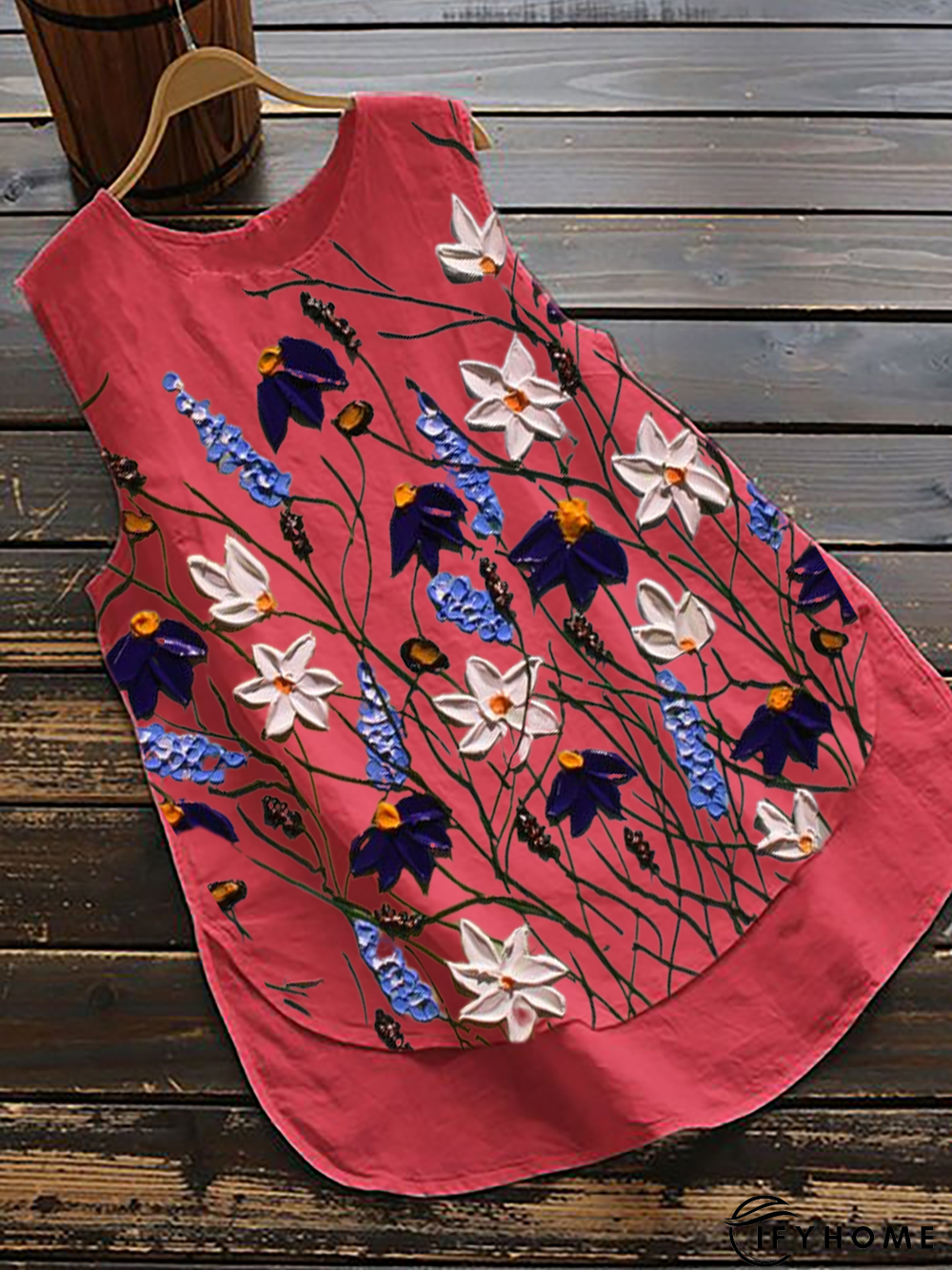 Plus size Floral Sleeveless Tops | IFYHOME