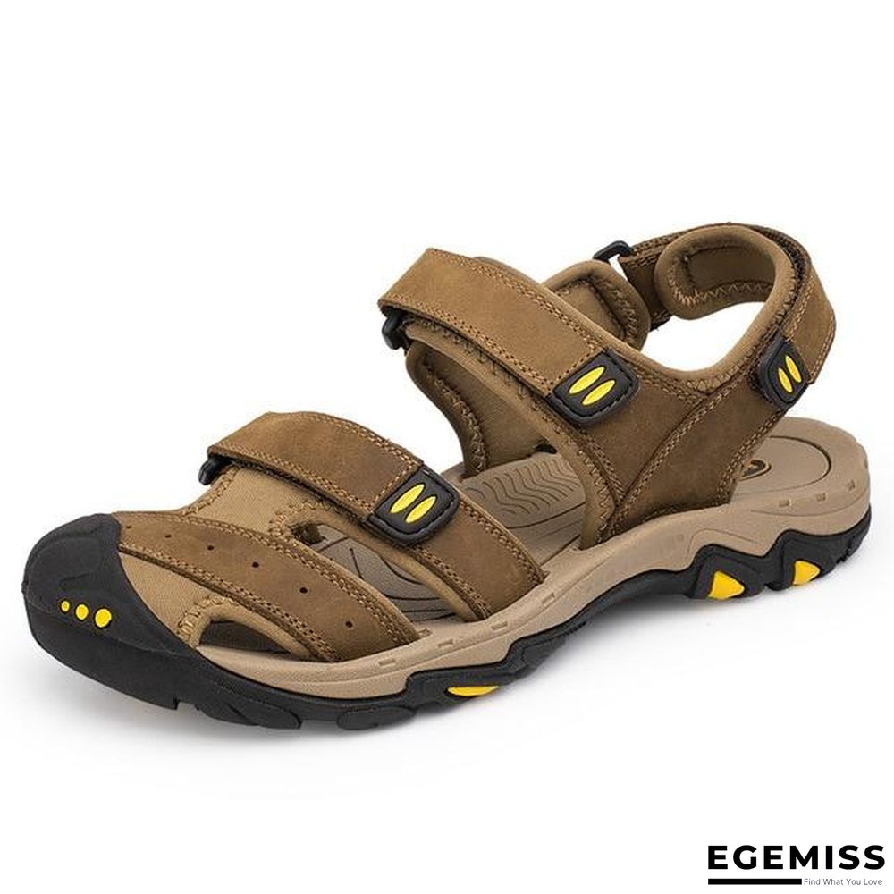 Men Genuine Leather Sandals Beach Outdoor Sandals | EGEMISS