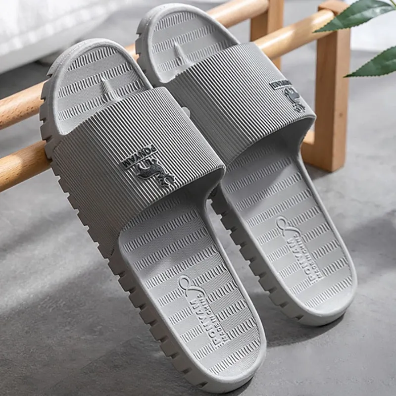 2021 new household bathroom slippers women's summer antiskid men's home plastic soft bottom bath couple women's Slippers