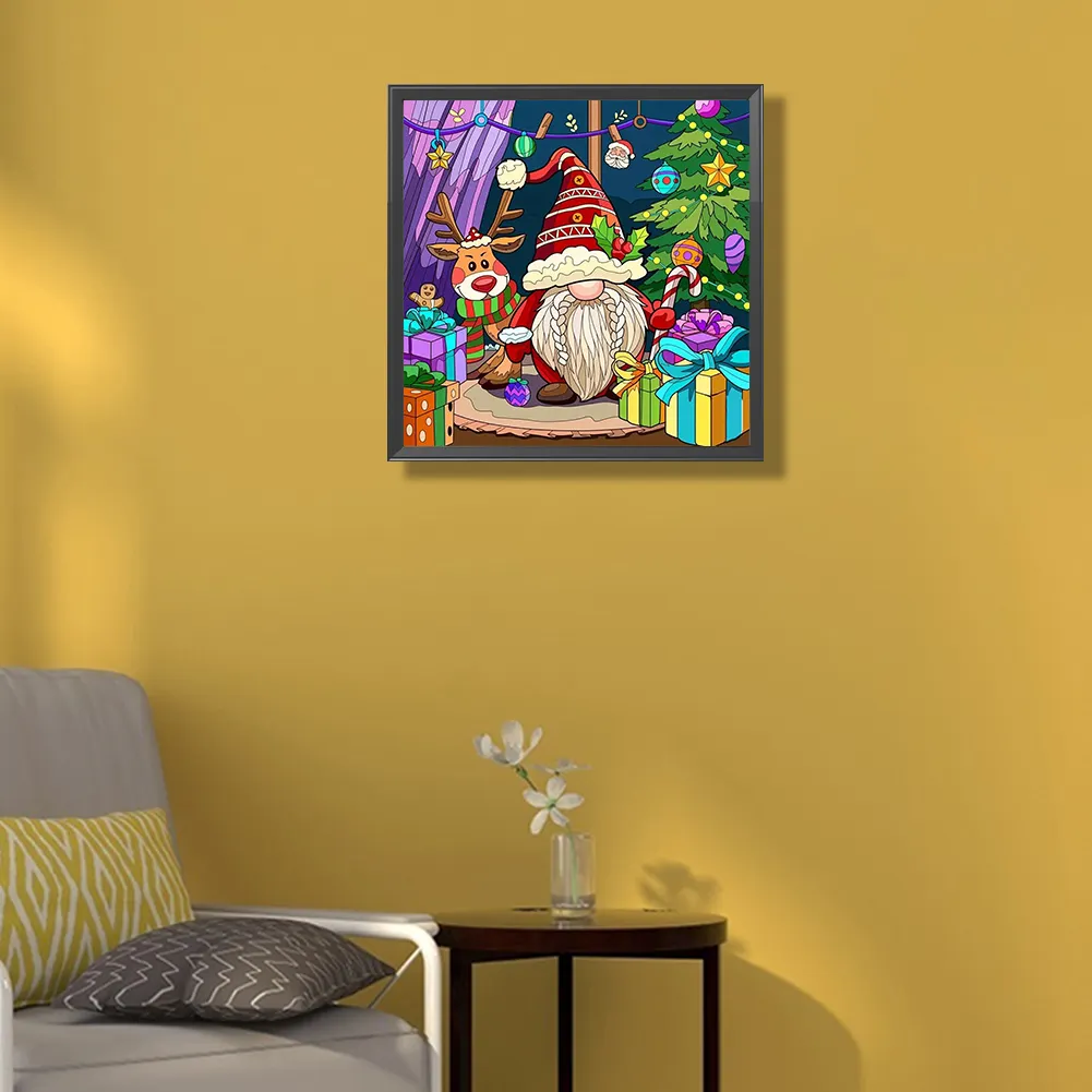 Partial AB Diamond Painting - Full Round Drill - Christmas Gnome(Canvas|45*45cm)