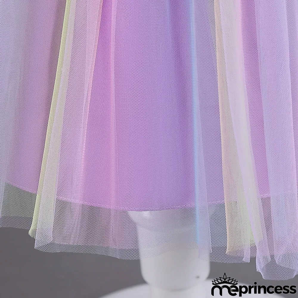 Infant and Toddler Dresses Floral Dress Multi-Color Mesh Pouf Princess Dress