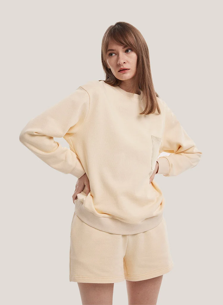 Patch Pocket 100% Cotton Sweatshirt