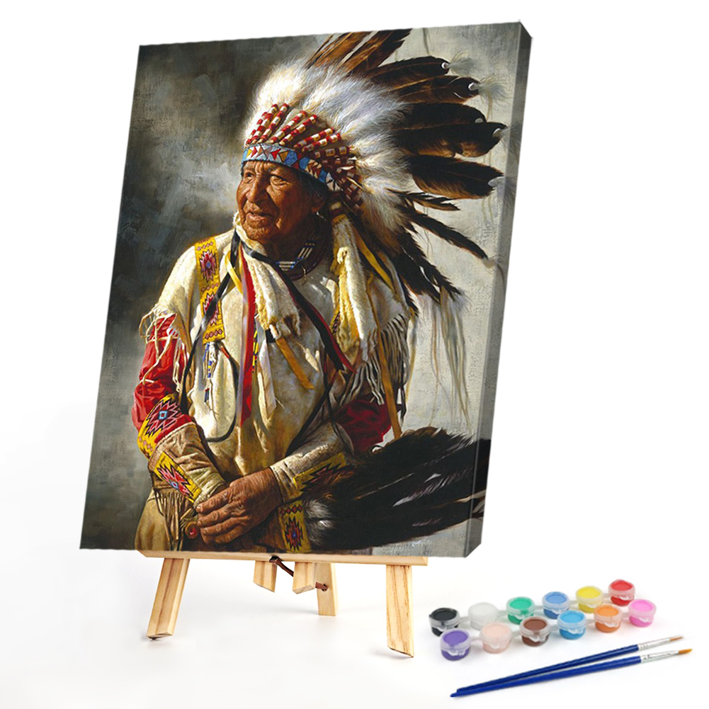 Indians Old Lady(40x50cm)Painting By Numbers