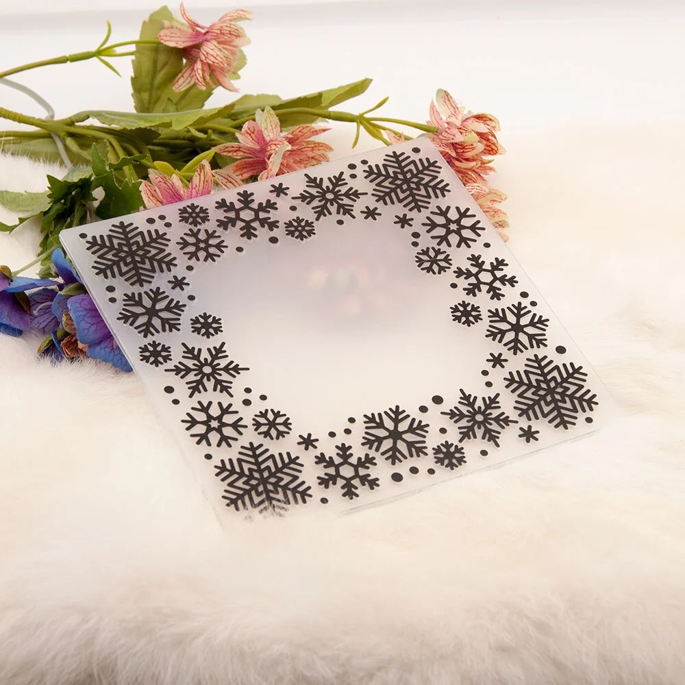 NEW Snowflake Frame Embossing Folders for Papers Album Making Card Supplies DIY 3D Plastic Scrapbooking Cutting Dies