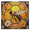 1PC-Diamonds Painting Stained Glass Bee Wall Sticker Home Decor