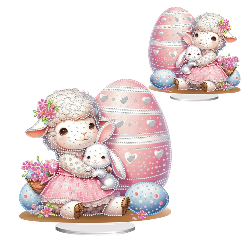 DIY Easter Sheep Acrylic Special Shape Diamond Painting Desktop Ornaments