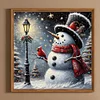 Winter Stra&szlig;enlaterne Schneemann - runder Bohrer Diamantmalerei - 40*40cm