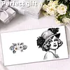 6pcs Vintage Lady DIY Diamond Painting Greeting Card Set with Envelopes Rhinestone Diamond Art Mosaic Postcards for Birthdays Thanksgiving & Special Occasion