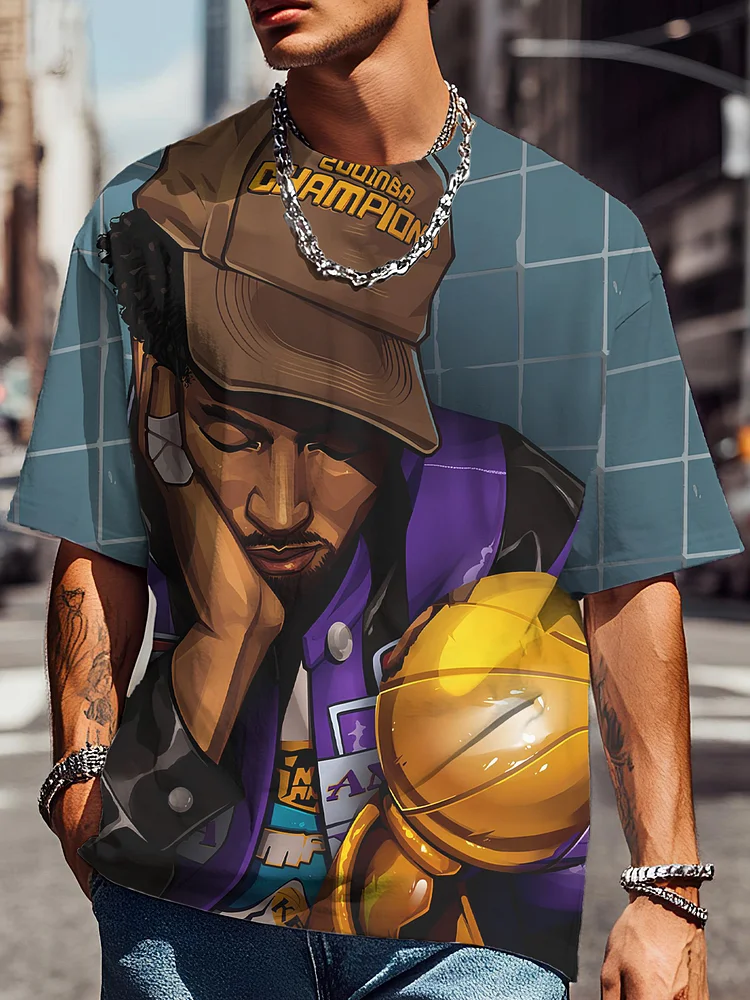 Men's Basketball Champion Art Print T-Shirt