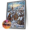 Diamond Painting-DIY Round Part AB Drill Stained Glass Snow Scene (45*55CM)
