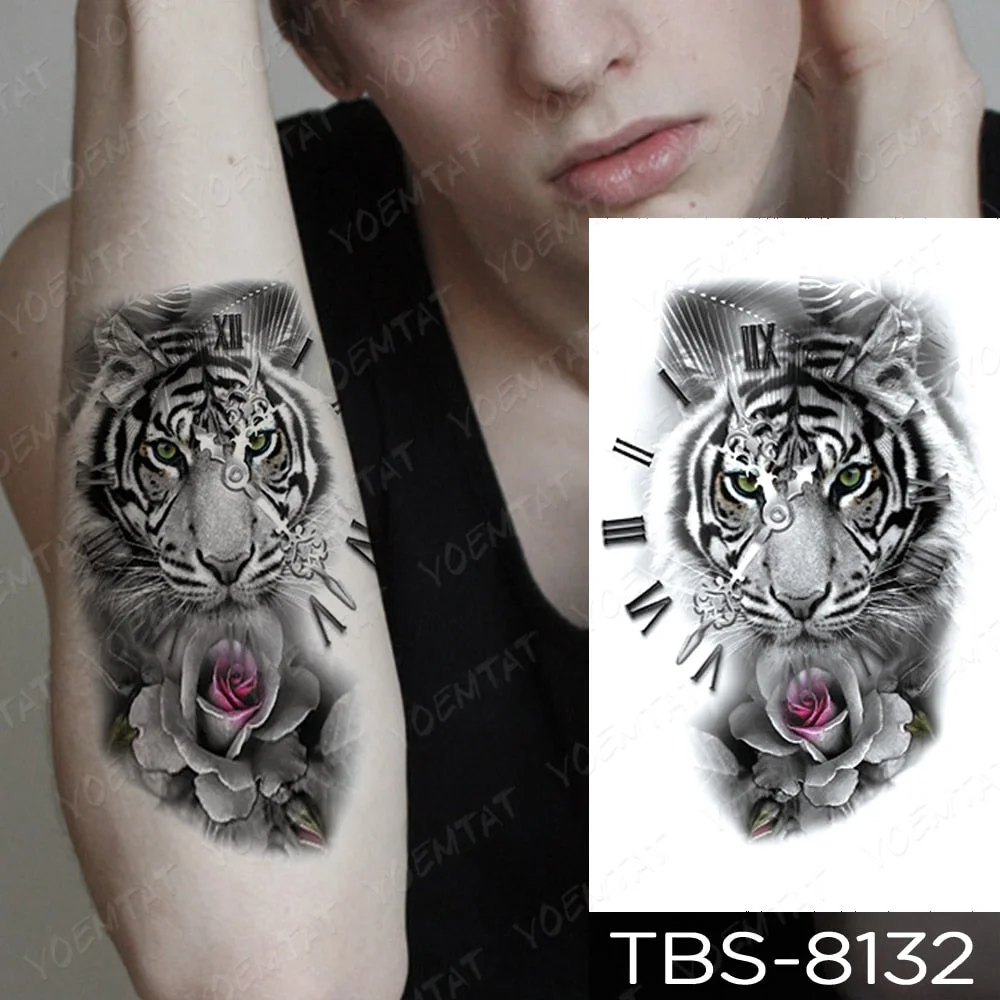 Waterproof Temporary Tattoo Sticker Dragon Wing Totem Flash Tatto Scorpion Wolf Maori Body Art Arm Water Transfer Fake Tatoo Men