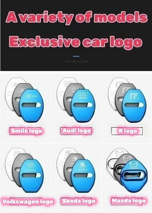 Stainless steel car door lock protection cover anti-rust decorative cover（4PCS）