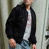 Men's Lined Plush Hooded Leather Jacket