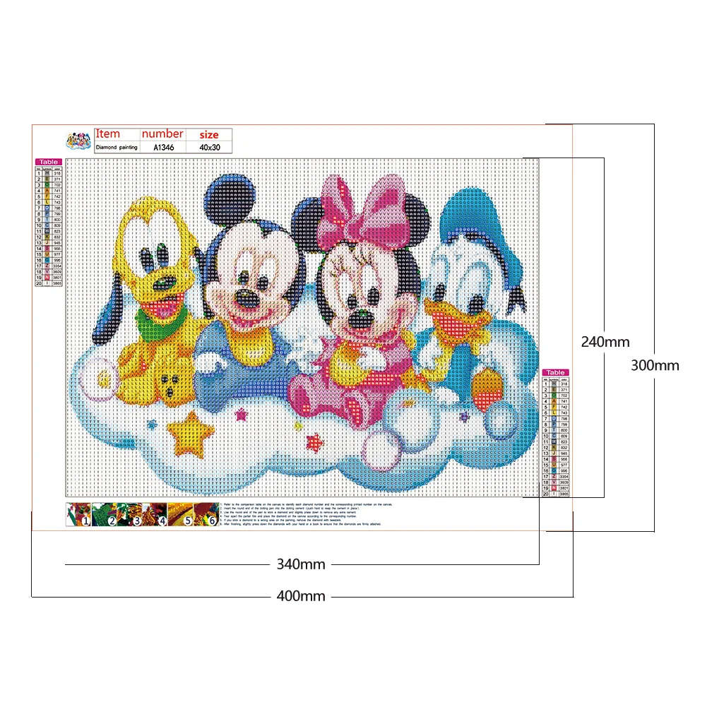 Diamond Painting - Full Round Drill - Mikey Mouse(40*30cm)