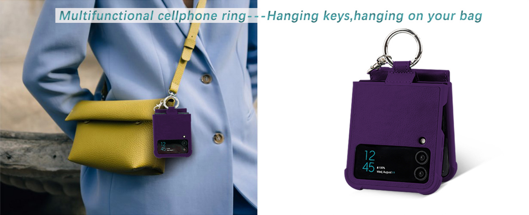 VANAVAGY Samsung Galaxy Z Flip 4 Leather Wallet Case with Card