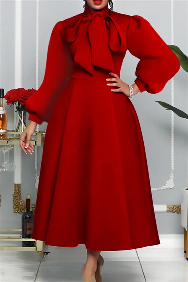 Stylish Strappy Bubble Sleeve Dress