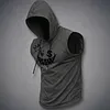 Men's Street-Style Printed Sleeveless Hooded Tank Top by Inlyline