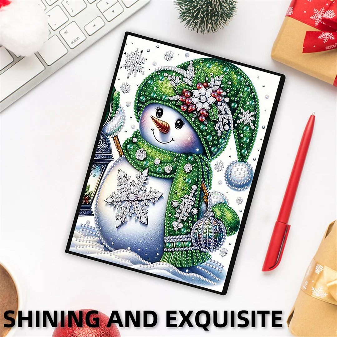 2pcs Snow Season Partial DIY 50 Pages A5 Diamond Painting Notebook for Study