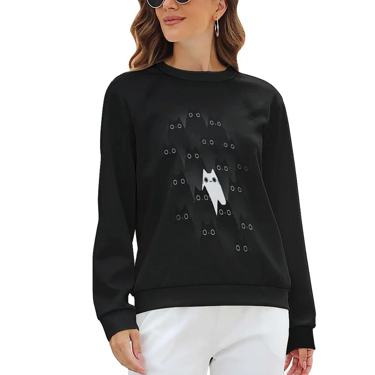 Personalized Custom Women's Raglan Round Neck Sweater  Fashion Texture