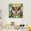Glass Painting-Owl-11CT Stamped Cross Stitch 40*40cm/15.75*15.75in tapestrymarket