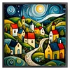 (Multi Style)Colorful Houses-Full Embroidery 2 Strands 14CT Counted Cross Stitc-40*40CM