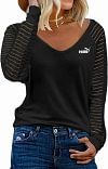 Camisola de manga comprida &agrave;s riscas de mulher