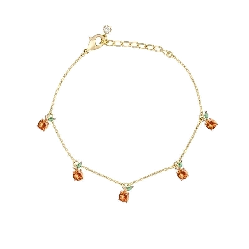 Copper Cable Chain Inlaid Zircon Fruit Artificial Gemstones Bracelets