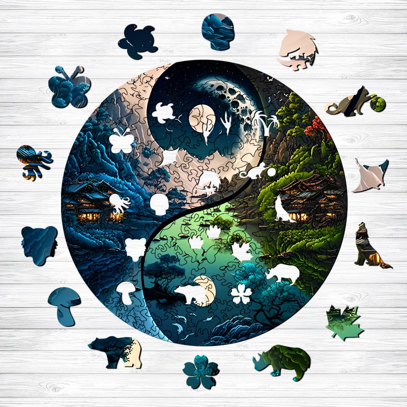 Jeffpuzzle™-Jeffpuzzle™Majestic Yinyang Nature Wooden Jigsaw Puzzle