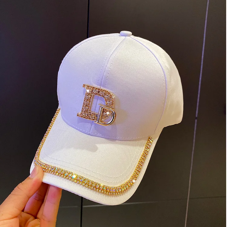 Brand Diamond D Letter Baseball Cap For Women Men Summer Outdoor Sun Protection Rhinestone Hat 2023 Casual Ladies Caps