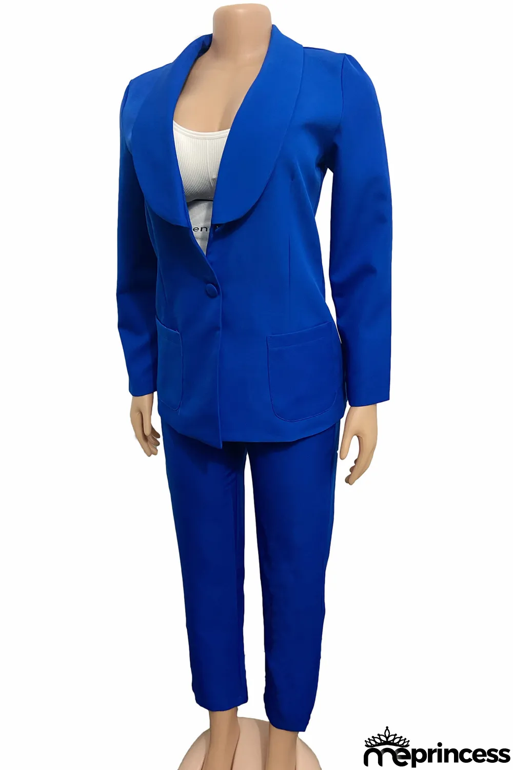 Yellow Fashion Casual Solid Cardigan Pants Turn-back Collar Long Sleeve Two Pieces