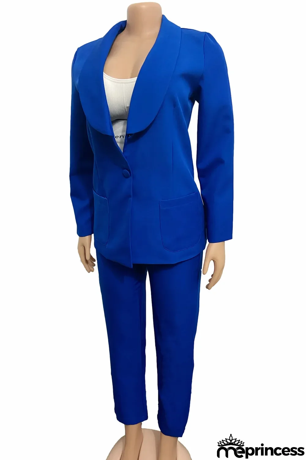 Yellow Fashion Casual Solid Cardigan Pants Turn-back Collar Long Sleeve Two Pieces