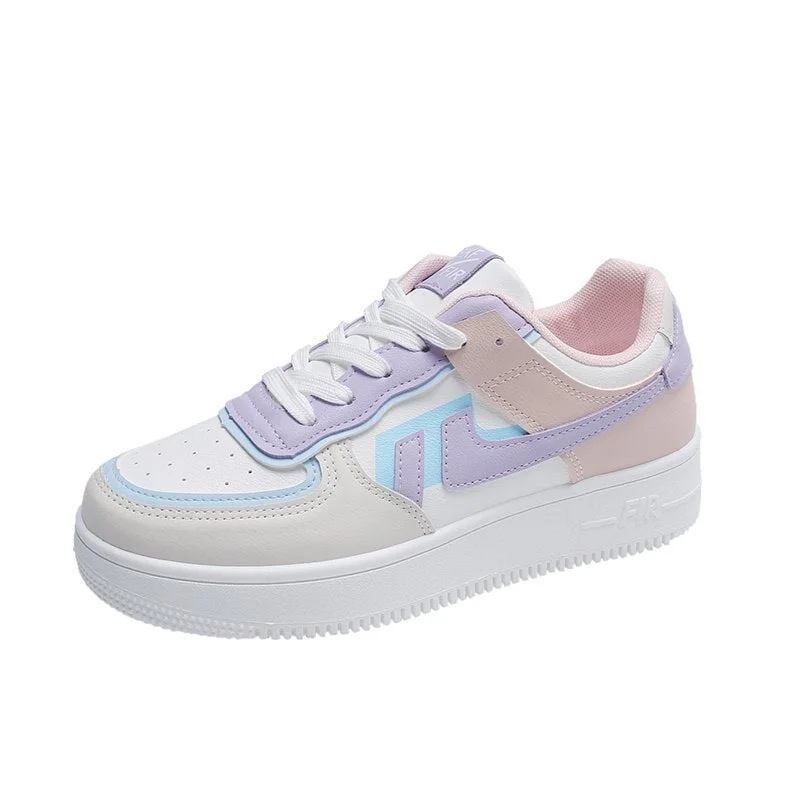 Womens Sneakers Platform Med Heel Ladies Wear-resisting Comfortable Leather Casual Shoes Women Vulcanized Shoes Zapatos De Mujer