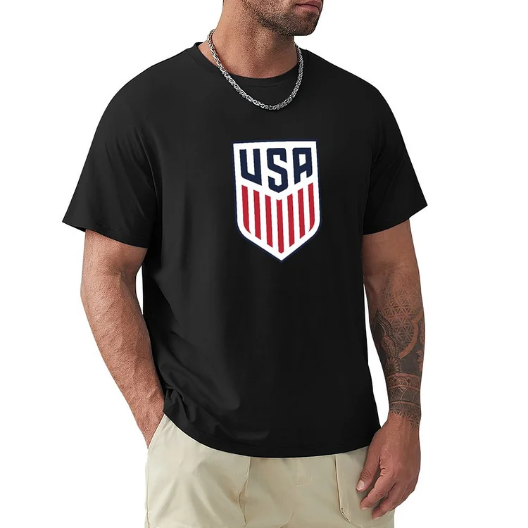 États-Unis Graphique Coton T-shirt Manche Courte Homme