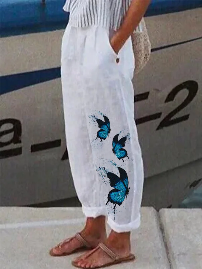 Butterfly Print Track Pants