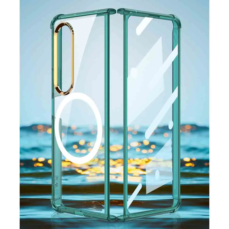 Suitable For Samsung ZFold4 Transparent Fall Proof Magsafe Magnetic Phone Case