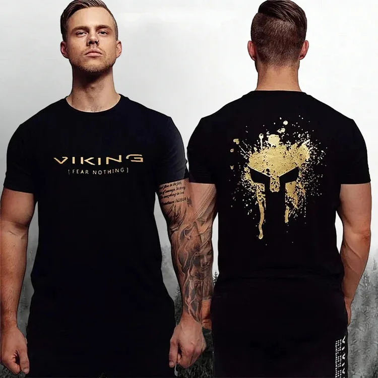 Men's Viking Pattern Vintage Casual T-shirt
