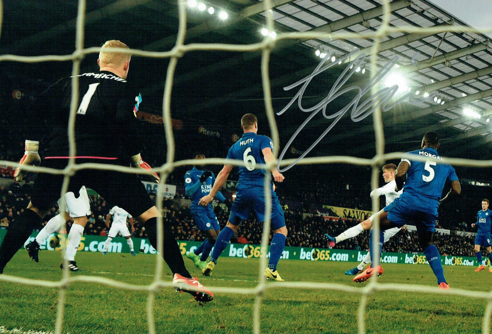 Alfie MAWSON SIGNED Autograph 12x8 Swansea City Goal Photo Poster painting AFTAL COA