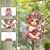 (US Only)Acrylic 2D Flat DIY Angel Girl Hanging Diamond Art Kits Wall Door Decoration