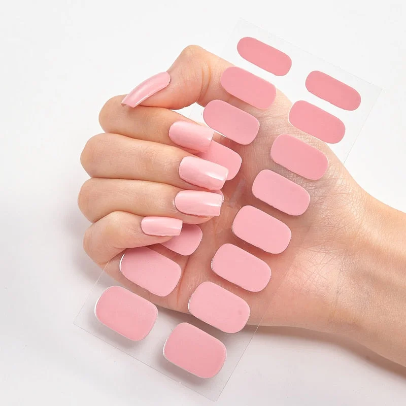 Pure Solid Color Nail Stickers Adhesive Minimalist Design Fashion Nail Stickers Designer Nail Decals Nail Strips Nail Tips