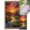 (Big Size) Luoxia Landscape - 11CT Stamped Cross Stitch 40*70cm/15.75*27.56in
