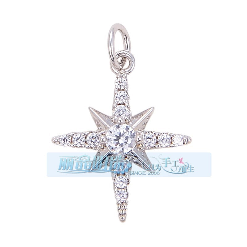 1 Piece 15 * 21mm 18 * 23mm 9*16mm Copper Zircon Sun Star Lightning Pendant Jewelry Accessories