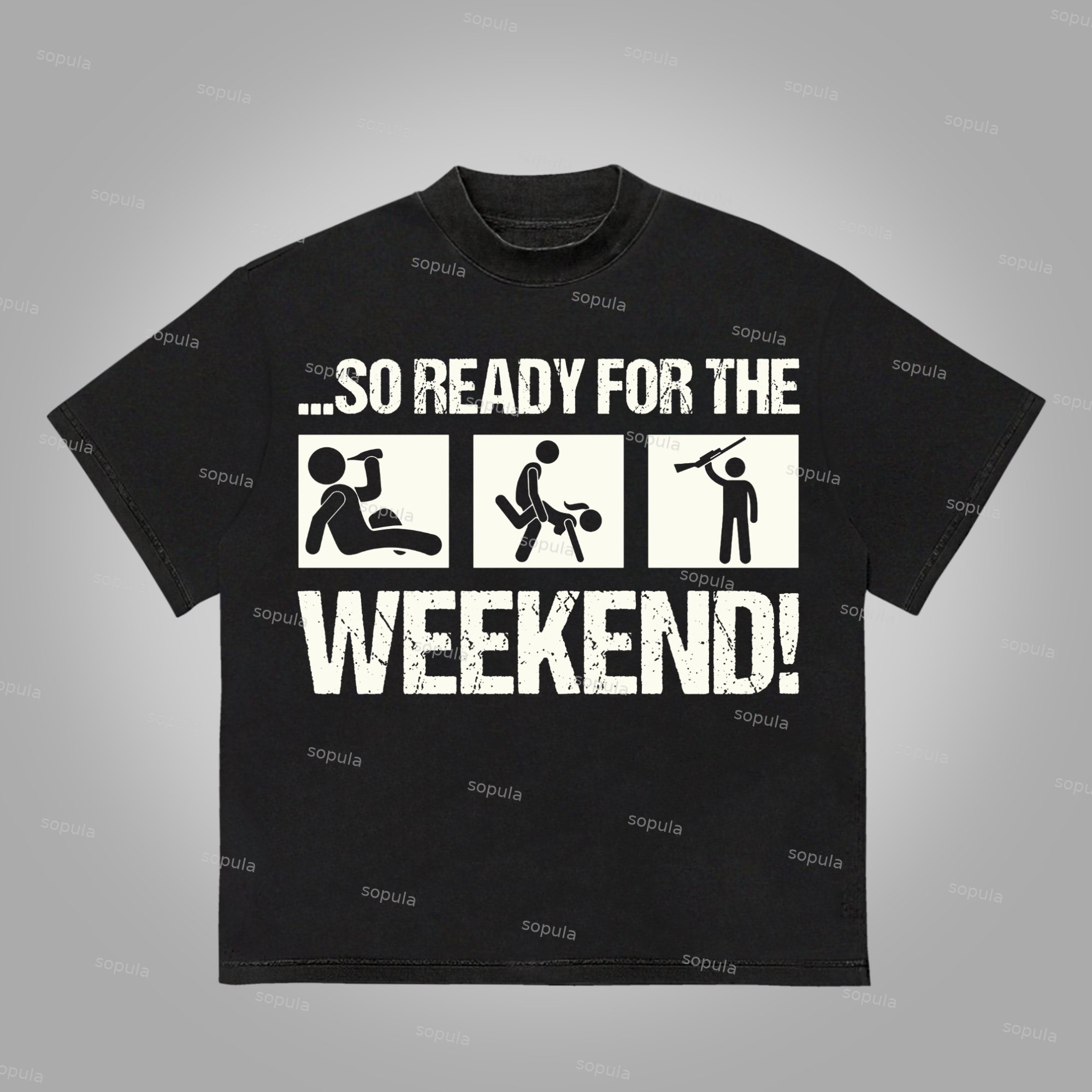 Sopula Essential Graphic Printing For Weekends And Holidays Cotton T-Shirt - SOPULA