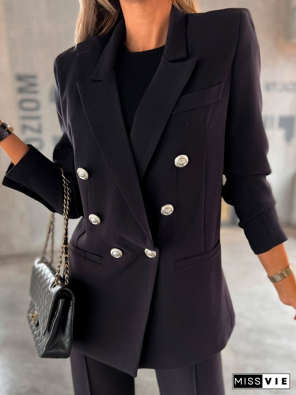 Loose Lapel Collar Casual Blazer