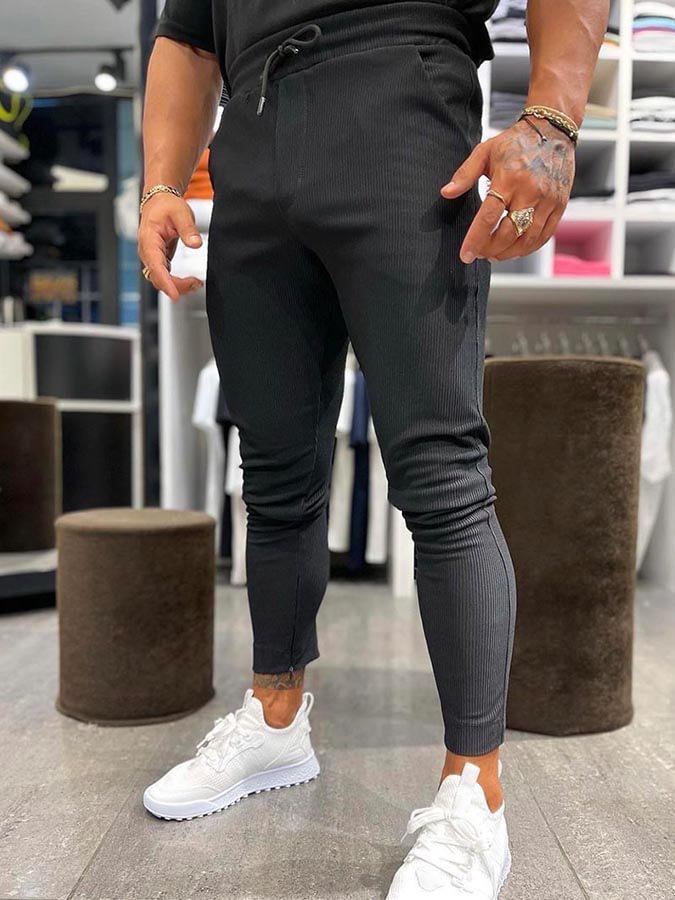 Men's Casual Black Pants