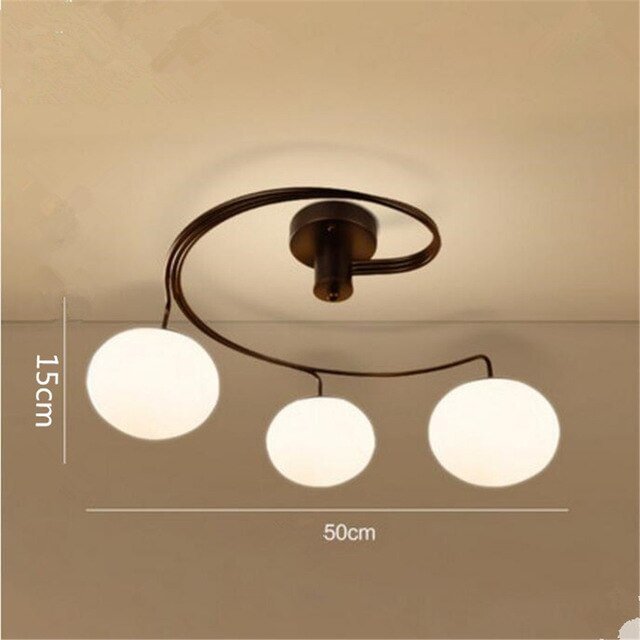 Vintage LED Ceiling Lamp Iron Ball Glass E27 Lighting Fixture Modern Bedroom Europe Living Room Bedroom Shop LOFT Restaurant