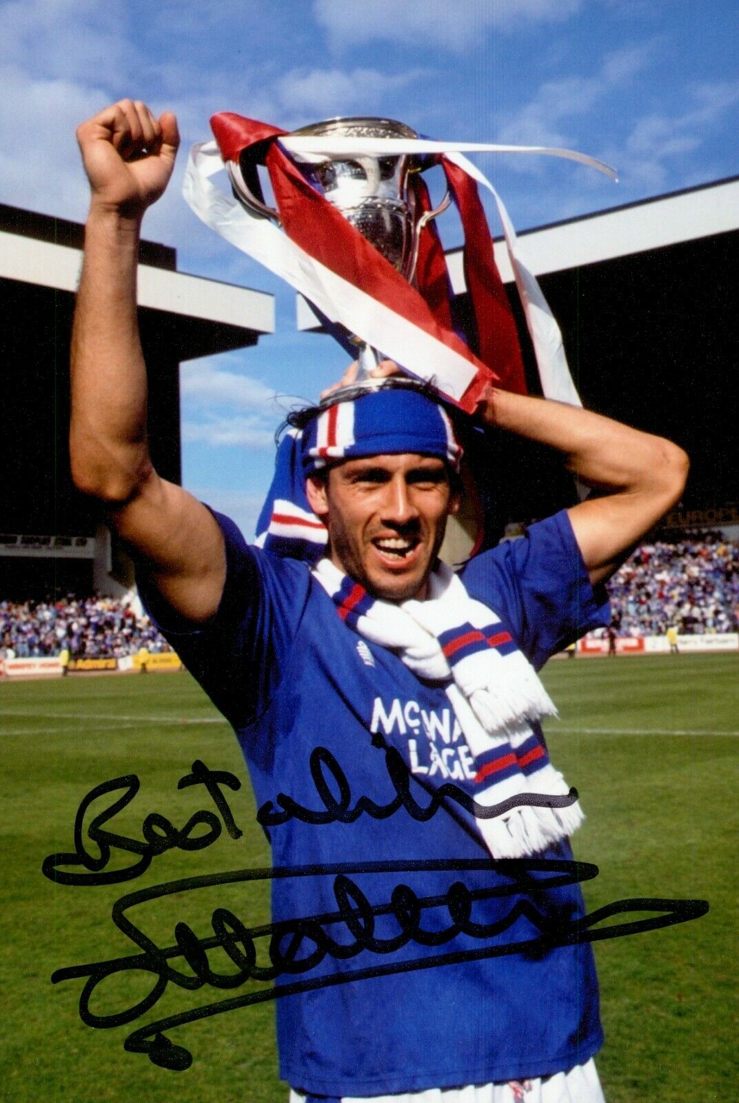 Mark Hateley Signed 6x4 Photo Poster painting Glasgow Rangers England Autograph Memorabilia +COA